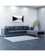 סלון פינתי מפואר דגם לאונרדו גוון אפור שזלונג צד שמאל