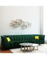 ספה מבד קטיפה אורך 270 ס"מ דגם ריביירה גוון ירוק