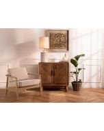 שידה עץ אורן ממוחזר בגוון טבעי 90 ס"מ דגם פישר