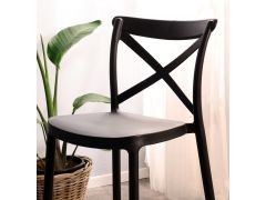 כסא בר שחור משענת גב פלסטיק קשיח דגם XISO