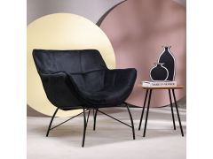 כורסא בד קטיפה בגוון שחור דגם TIKTOK