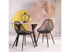 כסא פינת אוכל שחור פלסטיק דגם NET