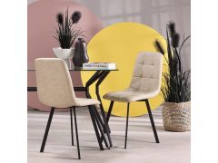 כסא פינת אוכל בז' דמוי עור דגם SAROTO