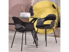 כסא פינת אוכל שחור פלסטיק דגם DOLLY