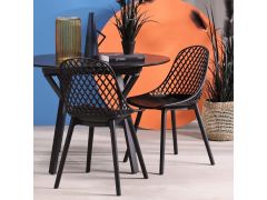 כסא פינת אוכל שחור פלסטיק קשיח דגם KLILO