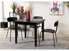 כסא פינת אוכל שחור פלסטיק קשיח דגם LONY