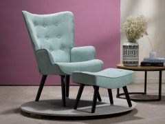 כורסא + הדום בד בגוון ירוק דגם PATCH