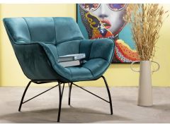 כורסא בד קטיפה בגוון כחלחל דגם TIKTOK