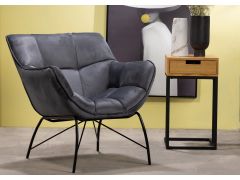 כורסא בד קטיפה בגוון אפור דגם TIKTOK