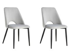 זוג כסאות לפינת אוכל דגם בנגקוק גוון אפור בהיר