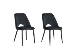 זוג כסאות לפינת אוכל דגם בנגקוק גוון שחור