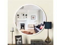 מראה מעוצבת עגולה דגם גלובוס בגוון לבן