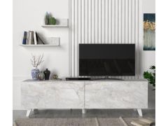 מזנון טלוויזיה דגם גוניור בגוון דמוי שיש לבן