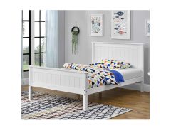 מיטה לנוער 190×120 מעץ מלא דגם דביר בגוון לבן