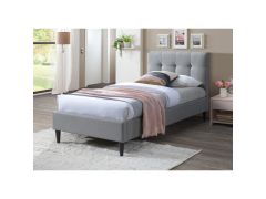 מיטת יחיד 190×90 מרופדת בד דגם ארט בגוון אפור