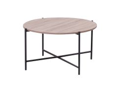 שולחן סלון עגול דגם סיון גוון אלון-אפור משולב שחור