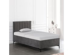 מיטת יחיד ארגז מצעים מעץ דגם יוגה בגוון אפור