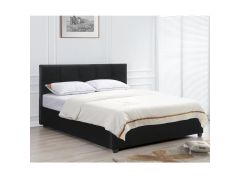 מיטה זוגית 190×140 עם ארגז מצעים דגם ברזיל בגוון שחור