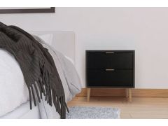 שידת לילה בגוון שחור דגם גאיה