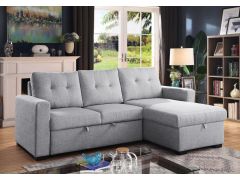 מערכת ישיבה פינתית נפתחת למיטה דגם VIVA בגוון אפור בהיר