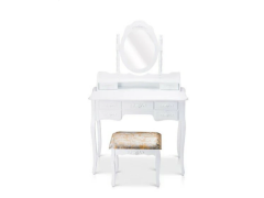 שידת איפור 7 מגירות + כסא רוחב 100 ס"מ בגוון לבן דגם ורוניקה 