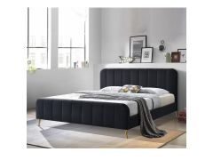 מיטה זוגית 160*200 מרופדת בד קטיפתי עם רגלי זהב דגם טייגר 160