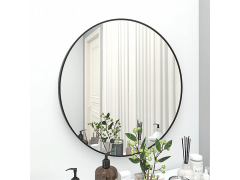 מראה עגולה 80 ס"מ מסגרת מתכת בגוון שחור דגם שרי