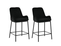 זוג כיסאות בר לפינת אוכל בגוון שחור דגם ברק 