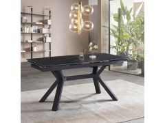 שולחן אוכל קרמיקה באורך 1.6 מ’ נפתח ל- 2.4 מ’ עם רגלי ברזל דגם טקסס 160