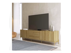 מזנון טלוויזיה 220 ס"מ בגוון עץ דגם ברקת