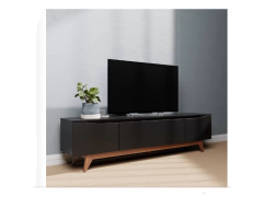 מזנון טלוויזיה 220 ס"מ בגוון שחור מט דגם אופל