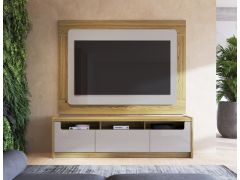 מזנון 185 ס"מ אופוייט מבריק בשילוב טבעי דגם פז