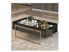 שולחן סלון בגוון שחור וזהב דגם מלודי