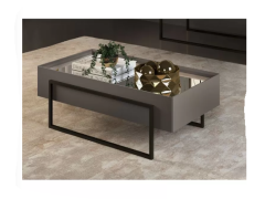 שולחן סלון בגוון אפור כהה ושחור דגם מלודי