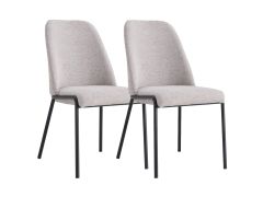 זוג כיסאות מעוצבים לפינת אוכל עם רגלי ברזל דגם אייל בגוון קפוצינו