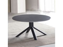 שולחן סלון קרמיקה עגול 90 ס”מ דגם זאוס בגוון אפור