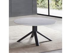 שולחן סלון קרמיקה עגול 90 ס”מ דגם זאוס בגוון לבן