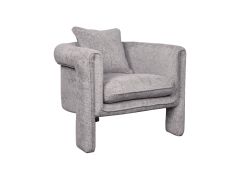 כורסא מרופדת בד רחיץ דגם רוקסי בגוון אפור