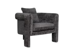 כורסא מרופדת בד רחיץ דגם רוקסי בגוון שחור