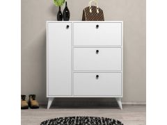 ארון נעליים מעוצב Bella 1800 בגוון לבן