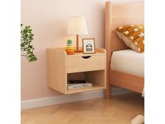 שידת לילה צפה תלויה לקיר בצבע אלון דגם נוריץ NORITZ