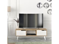 מזנון טלוויזיה 1.2 מטר דגם אדריאן בגוון משולב אלון ולבן