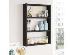 יחידת מדפים דקורטיבית Fata בגוון שחור דמוי עץ דגם