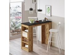 שולחן בר דגם מילאנו בגוון אורן משולב שחור