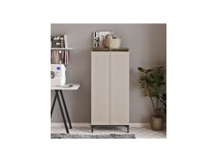 שידה מעוצבת רב תכליתית דגם vecivi-2  בגוון בז' בשילוב אגוז ופחם 