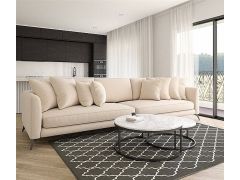 מערכת ישיבה תלת מושבית דגם קלרה בגוון שמנת