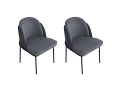 זוג כיסאות מעוצבים לפינת אוכל דגם אנרגי בגוון אפור