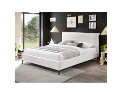 מיטה זוגית 190*140 ס"מ מרופדת בד קטיפתי דגם ספייס בגוון קרם