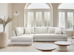 מערכת ישיבה פינתית ענקית 3 מטר RAM DESIGN דגם שיה פרימיום בגוון שמנת