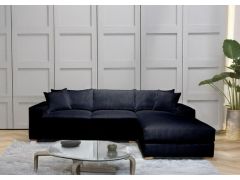 מערכת ישיבה פינתית ענקית 3 מטר RAM DESIGN דגם דניאל פרימיום בגוון שחור